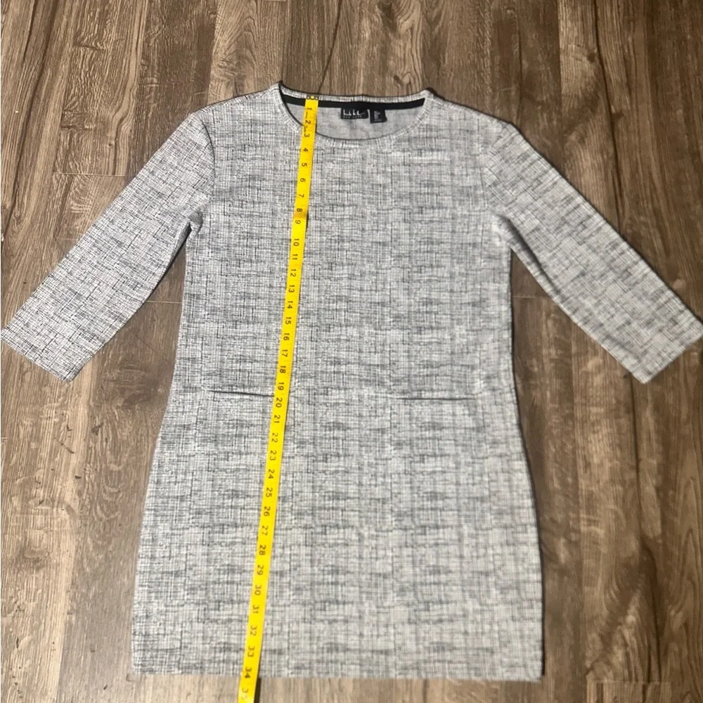 Nicole‎ Miller Gray and black Long Sleeve Dress